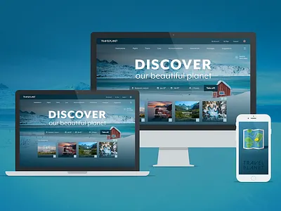 landing page travel app adobexd application blue desktop experience design landing page map mobile travel ui ux web app webdesign website xd xddailychallenge