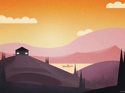 Nature Is Life : 2 cloud design flying bird hill illustration landscape landscape design mountain sky srabon arafat sun tree vector