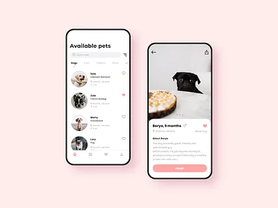Pet Adoption app clean ui design flat icon ios iphone iphonex minimal mobile mobile app mobile app design mobile design mobile ui pet care ui ui ux ux ux ui
