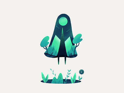Mystic character illustration nature night plants procreate