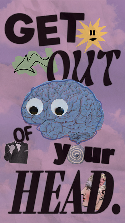 Get Out of Your Head design graphic design illustration typography vector