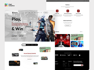 Game Landing Page Design Concept game landingpage game web landingpage landingpage design ui ui design user interface design valorant web web web design website design