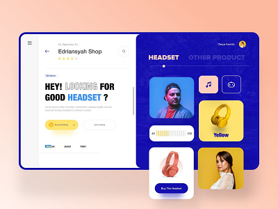 Headset Dashboard apps blue branding dashboard designer desktop dribbble earphone headphone headset illustration landing logo minimalist mobile purple smooth typography website yellow