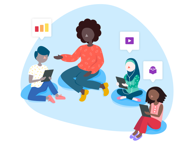 Teacher and Students animation character education gif illustration illustrator landing page people sf bay area vector