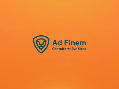 Ad Finem Law firm attorney green law lawyer lion logo logotype logotype design orange