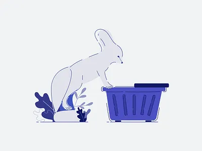 My cart is empty editorial fennec fox illustration minimal mobile app mobile app design