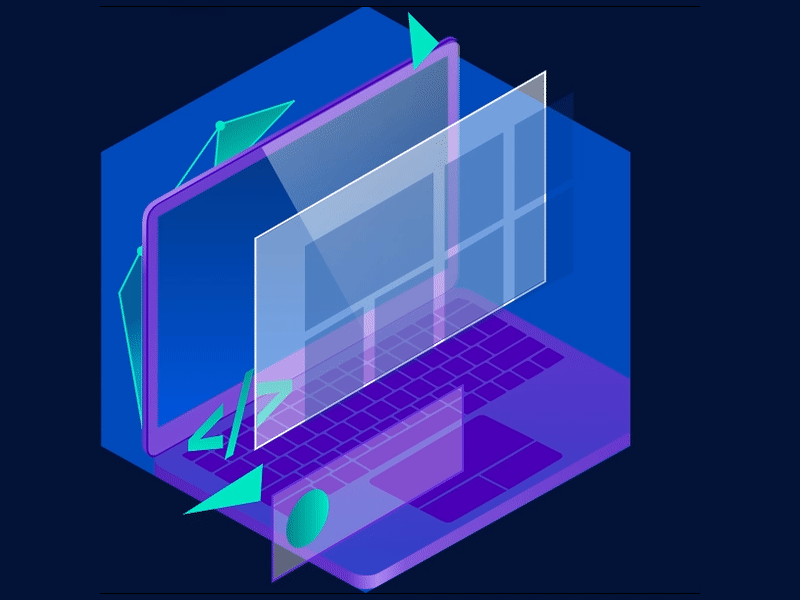 Animated illustration for website 3d animation branding design icon illustration interface isometric isometric design teaser ui vector web website