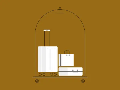 Luggage Cart cart illustration line art luggage