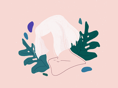 plant girl girl illustration leaf monstera plants portrait