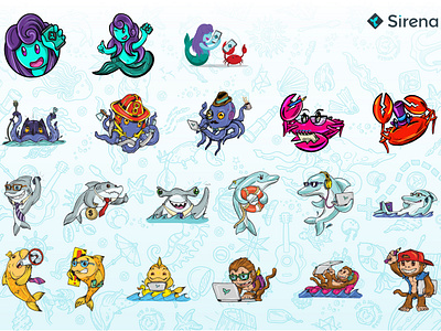Sirena team characters app design brand design brand identity branding branding design design flat icon illustration illustrator cc product design ui user interface ux vector