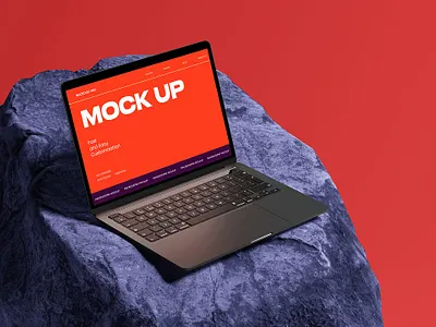 Realistic Stone for Macbook Mockups colour device mockup freebie graphic design macbook macbook mockup mockup download ui designer uiux