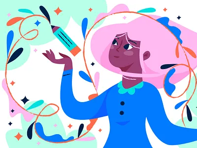 Adobe MAX adobe max blog post blue creativity drawing illustration pink red the creative process