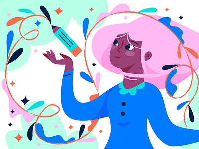 Adobe MAX adobe max blog post blue creativity drawing illustration pink red the creative process