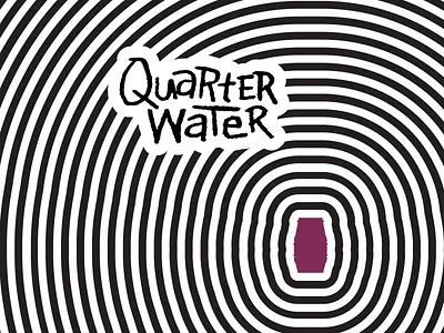 Quarter Water 90s juice lettering logo quarter water wine cooler