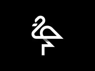 Flamingo Mark bird bird icon bird illustration bird logo bird mark birds black black and white branding flamingo flamingo icon flamingo logo flamingo mark flamingos grid system grid system icon logo monogram white