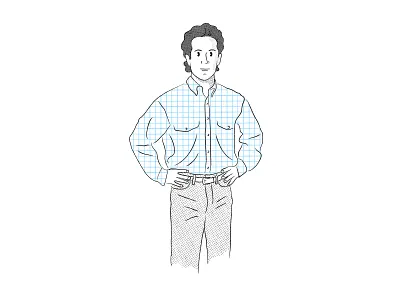 Jerry Seinfeld art celebrity character color design flat illustration jerry seinfeld line man monochrome pop pop culture portrait seinfeld tv character vector