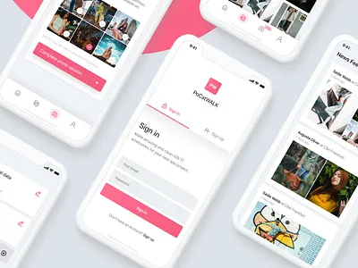Application screens | PoCatWalk clean colorful design elegant fashion minimal mobile modern screens ui ux
