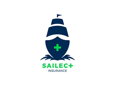 SAILEC+ | Sail insurance brand brand identity branding flag gestalt green insurance logo logo design logo design branding negative space ocean plus sail sail boat sailboat sailing sailing ship sea ship