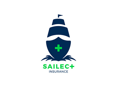 SAILEC+ | Sail insurance brand brand identity branding flag gestalt green insurance logo logo design logo design branding negative space ocean plus sail sail boat sailboat sailing sailing ship sea ship