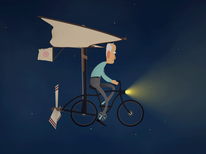 Flying Grandpa after effects animation loop