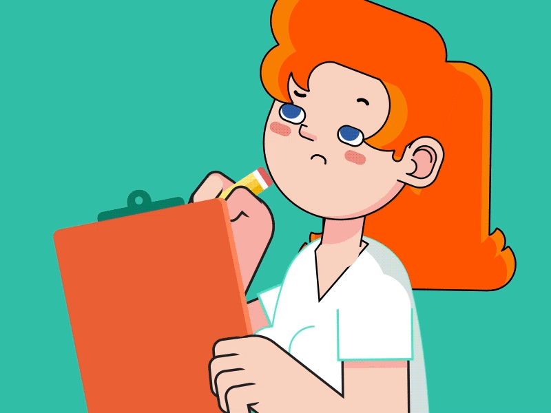 Checklist 2d animated gif animation character checklist flatdesign girl idea management motion project
