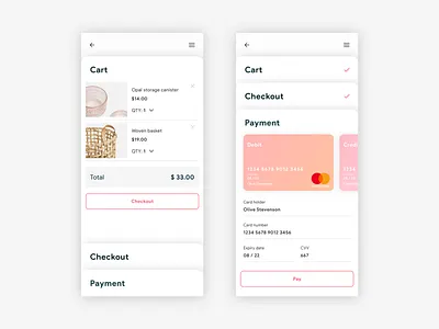Checkout | Daily UI 002 card checkout daily challange daily ui 002 dailyui design mobile ui ux