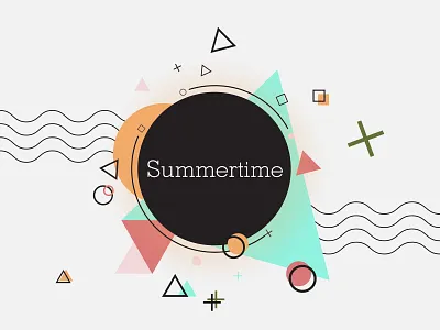 Summertime memphis design adobe illustrator design art geometric graphic design memphis design vector