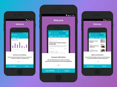 Welcome Screen for Mobile app design login mobile onboarding page product sign up software ui ux welcome