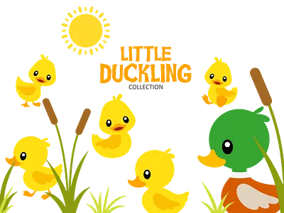 Little Duckling animals cute duck duckling flat design illustration vector