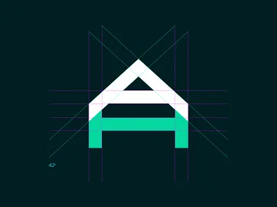 AH Logo Grid ah brand design grid grid layout grid logo ha house logo rectangular typography