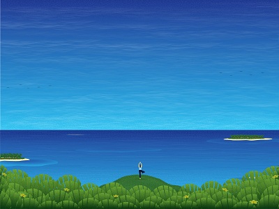 Yoga illustration sea yoga