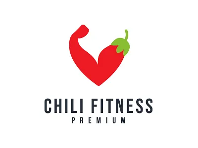 Chili Fitness Logo chili design fitness logo modern muscle natural red unique vector