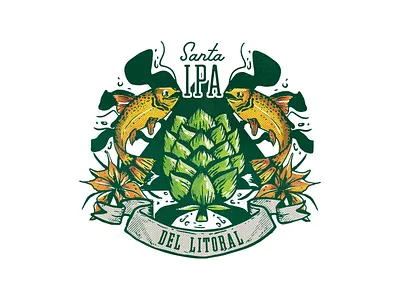 IPA Del Litoral beer drinks fish hop illustration ipa