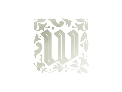 W Drop Cap drop cap dropcap foil hand lettering illumination letter lettermark paragraph opener typedesign typogaphy