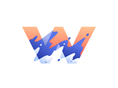 W Water app branding golden ratio gradient grid icon illustration illustrator logo