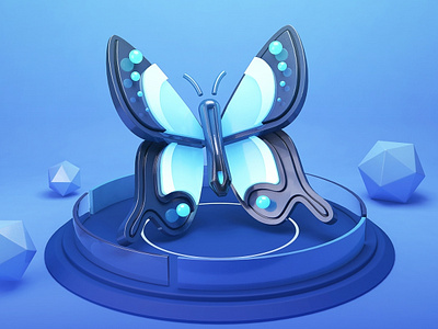 SA9527 - Butterfly Story （Sea Blue）03 branding butterfly illustration sa9527 sea blue story style