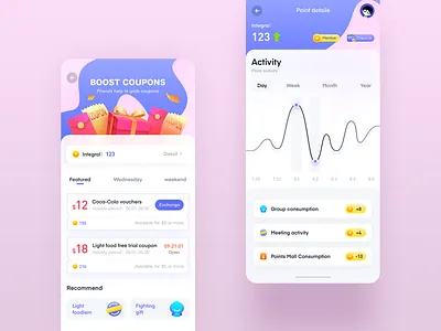 Points page and detail design app app，ui design icon icons icon，ui illustration ui ui，app ux