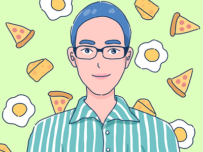 Eating male food illustration man