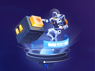 Upgrade 2.5d - three android art blue boy branding color design illustration illustrations photoshop ps style ui ux