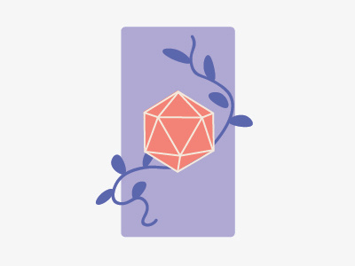 natural 20 d20 dd design dice dnd illustration leaves nature nerdy plants purple vector