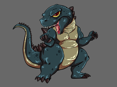 Godzilla Chibi anime character chibi cute godzilla illustration illustration art japan kaiju kids kidsillustration monster storybook