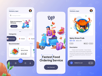 Food Delivery Mobile App Animations animation app branding design food food delivery graphic design illustration landing page logo mobile app motion graphics online delivery ui vector website