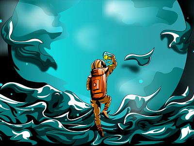 Party Time digitalart digitalpainting flatdesign illustration spaceman vector