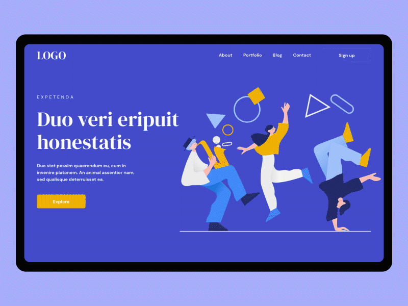 RETEM – Responsive Templates ae animation blue design figma illustration kit landing page responsive sketch ui ux xd