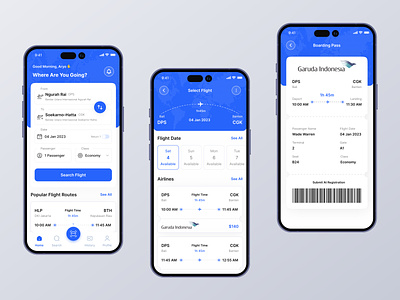 SkyBook - Flight Ticket App airlines airplane app app design boarding pass booking booking app clean design flight flight app flightsearch schedule ticket ticket booking transport app travel ui ui design