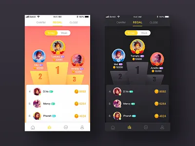 Leaderboard app color design font game icon illustration page ui