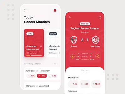 Sportsbook Mobile Red version arsenal bet betting england gambling manchester mobile mobile app mobile design mobile ui red sport sport betting sportsbook