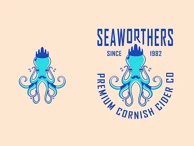 Seaworthers Octopus Cider Logo branding design illustration logo