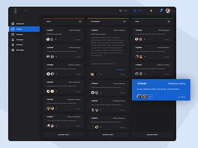 Ticketing System app dark ui design ticketing ui ux