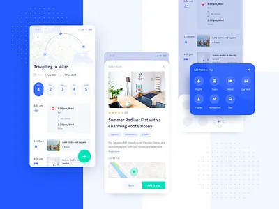 Trip Planner Responsive airbnb app calendar design fly interface ios map mobile mobile app mobile design mobile ui planner product design tickets travel trip ugem ui ux